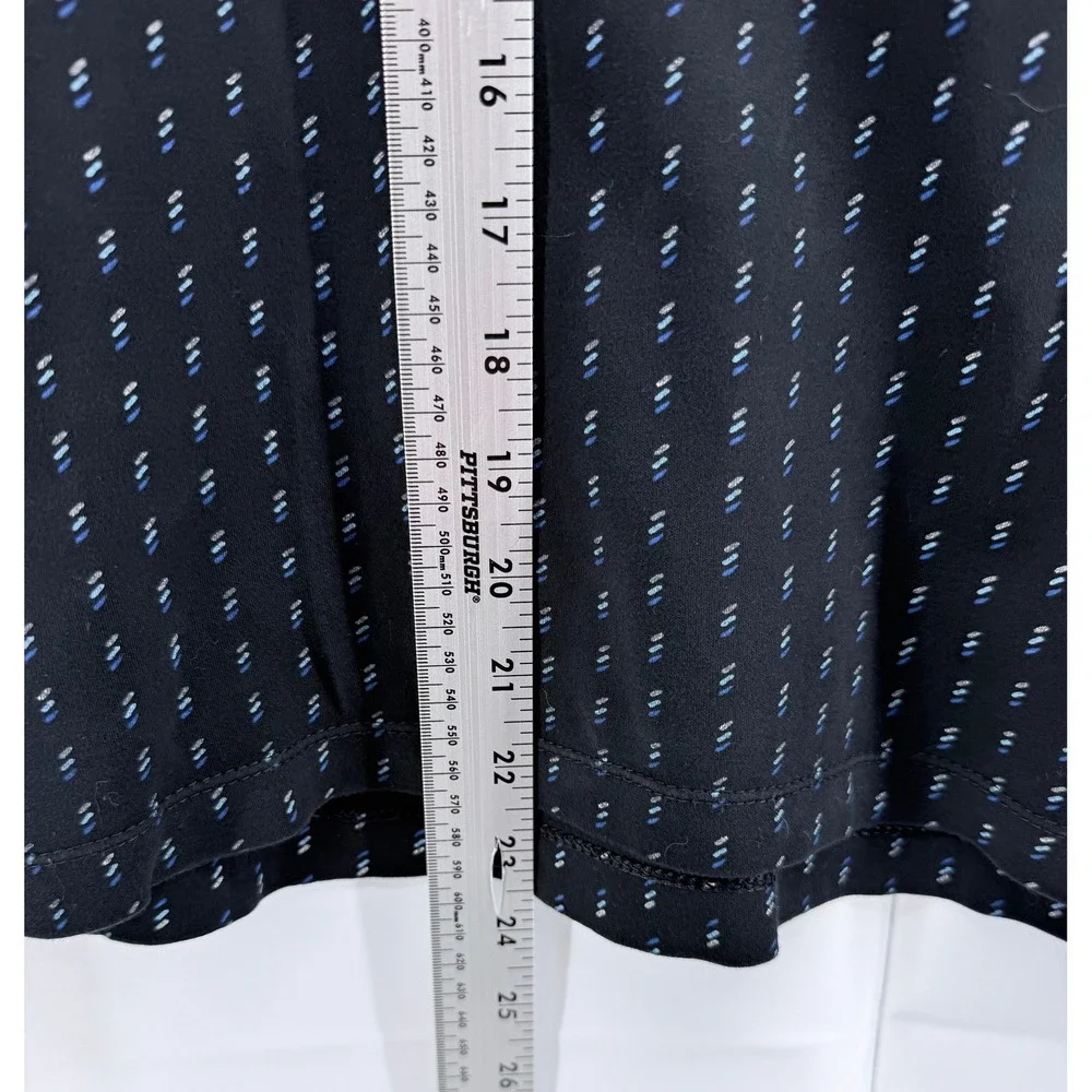 Banana Republic Polo Shirt Mens XL Black Luxe Touch Performance Print Preppy